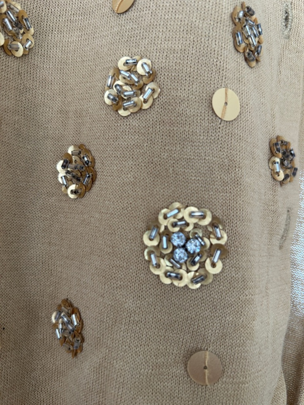 NWT - J. Crew Gold/Camel Cardigan w/ Sequins - Picture 4 of 4